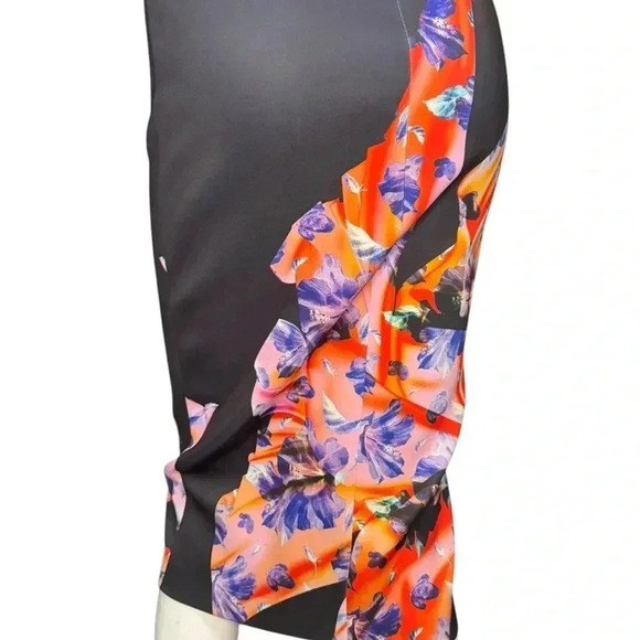 CLOVER CANYON Neoprene Multicolor Printed Stretch Women’s Mini Dress S D5 - Picture 12 of 14